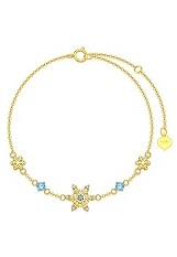 good-looking small gold snowflake girls bracelet